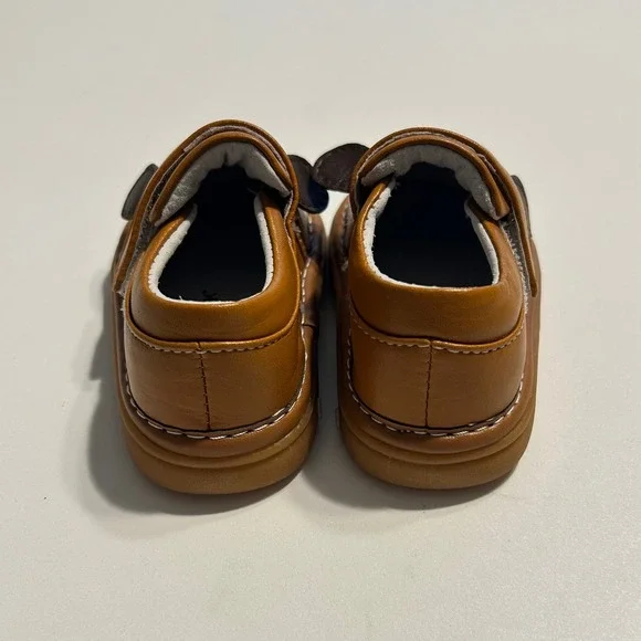 Wee Squeak Dog Face Loafers Kids Size US 4/EU 20 Brown Puppy Squeaky Shoes - Picture 3 of 6